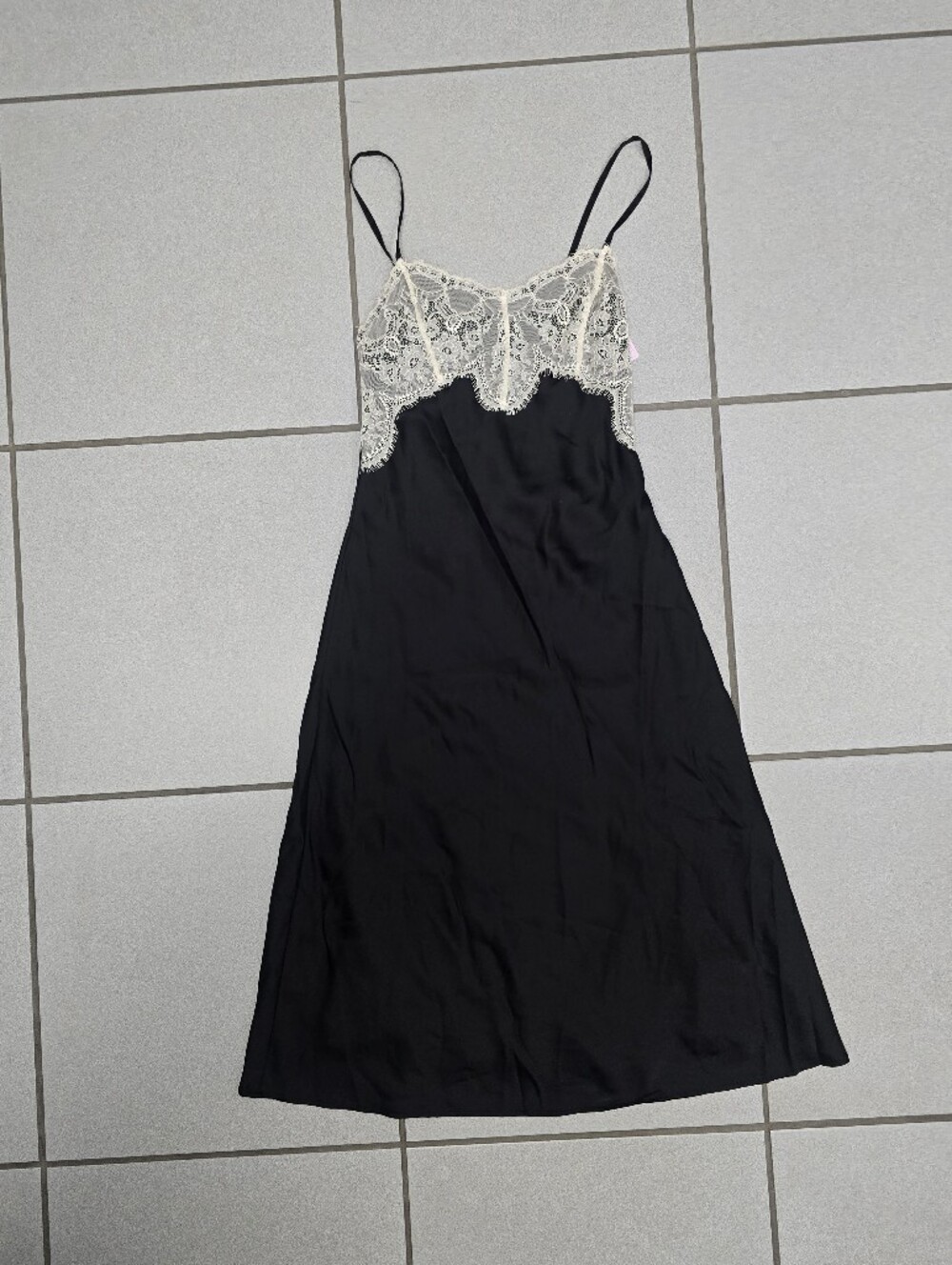 Black Lace-Trim Slip Dress - Women's Intimates